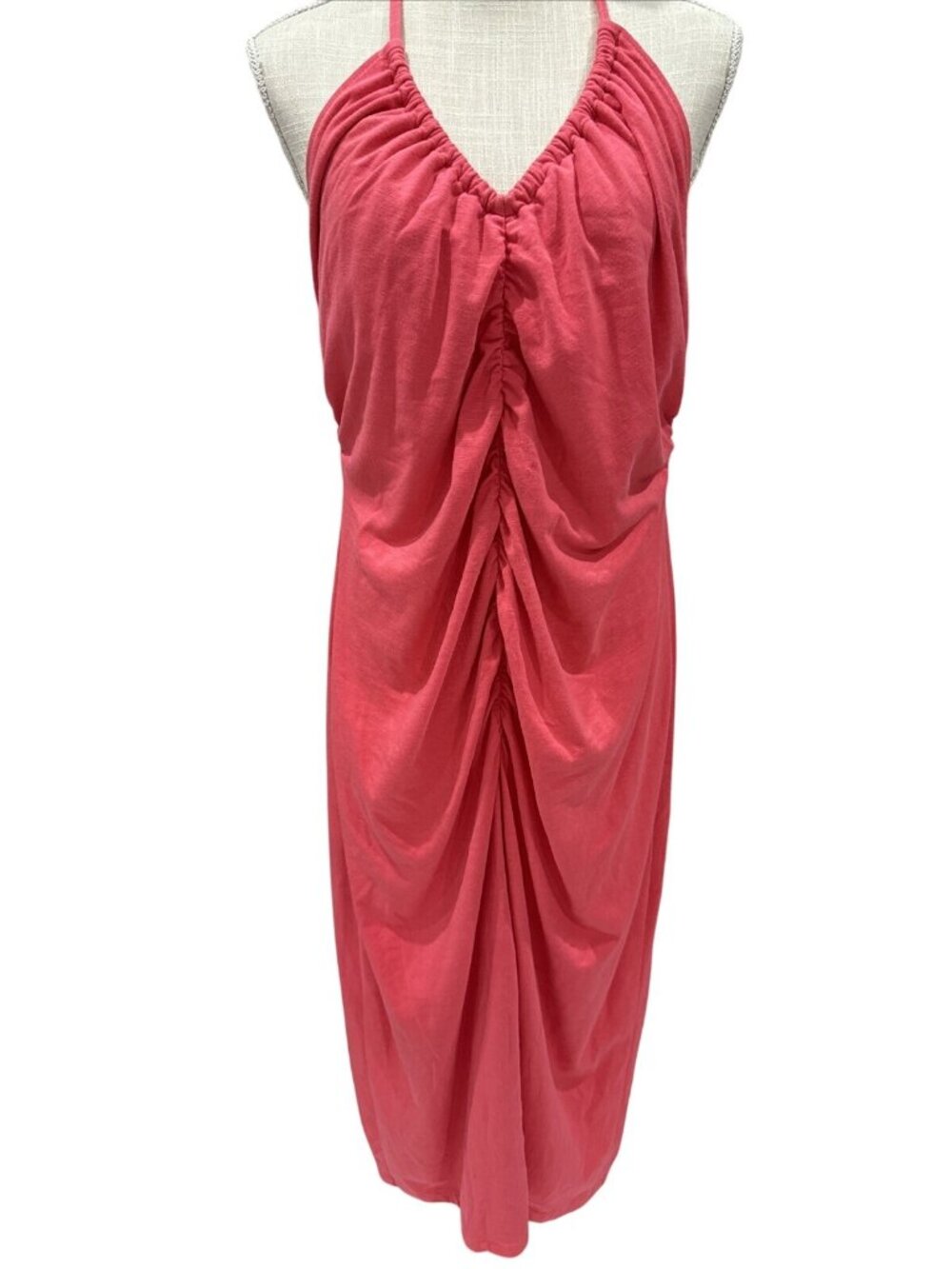 Universal Thread Womens Pink Halter Dress Ruched Front Sleeveless  XL
